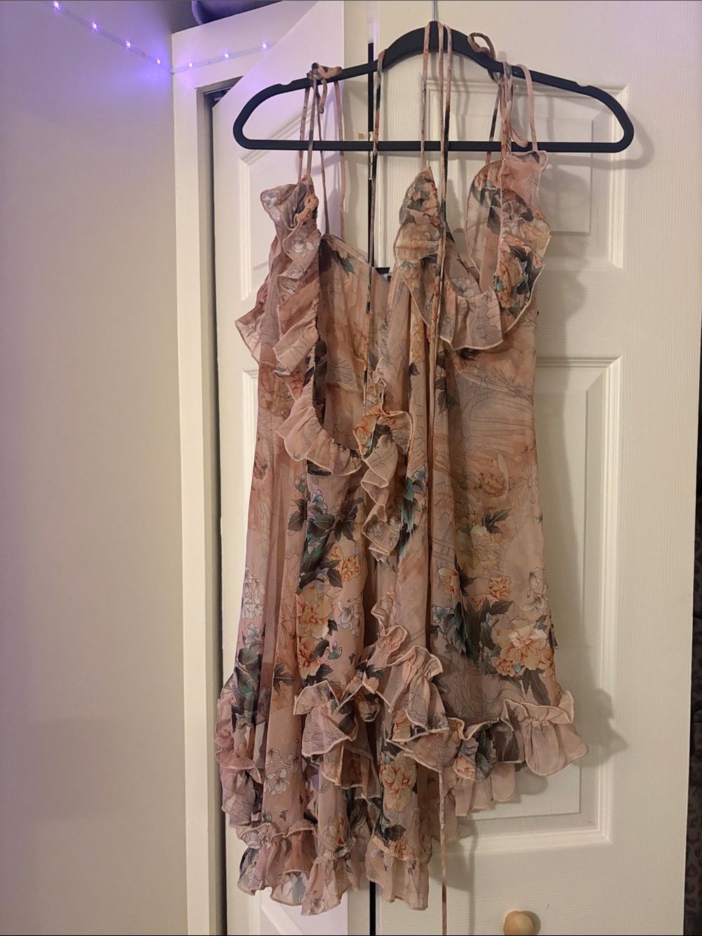 Current Mood Pink Floral High-Low Ruffle Dress